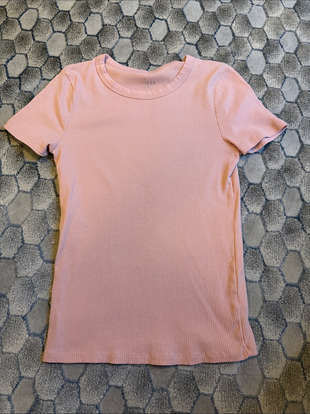 a new day Light Pink Ribbed Short Sleeve Tee